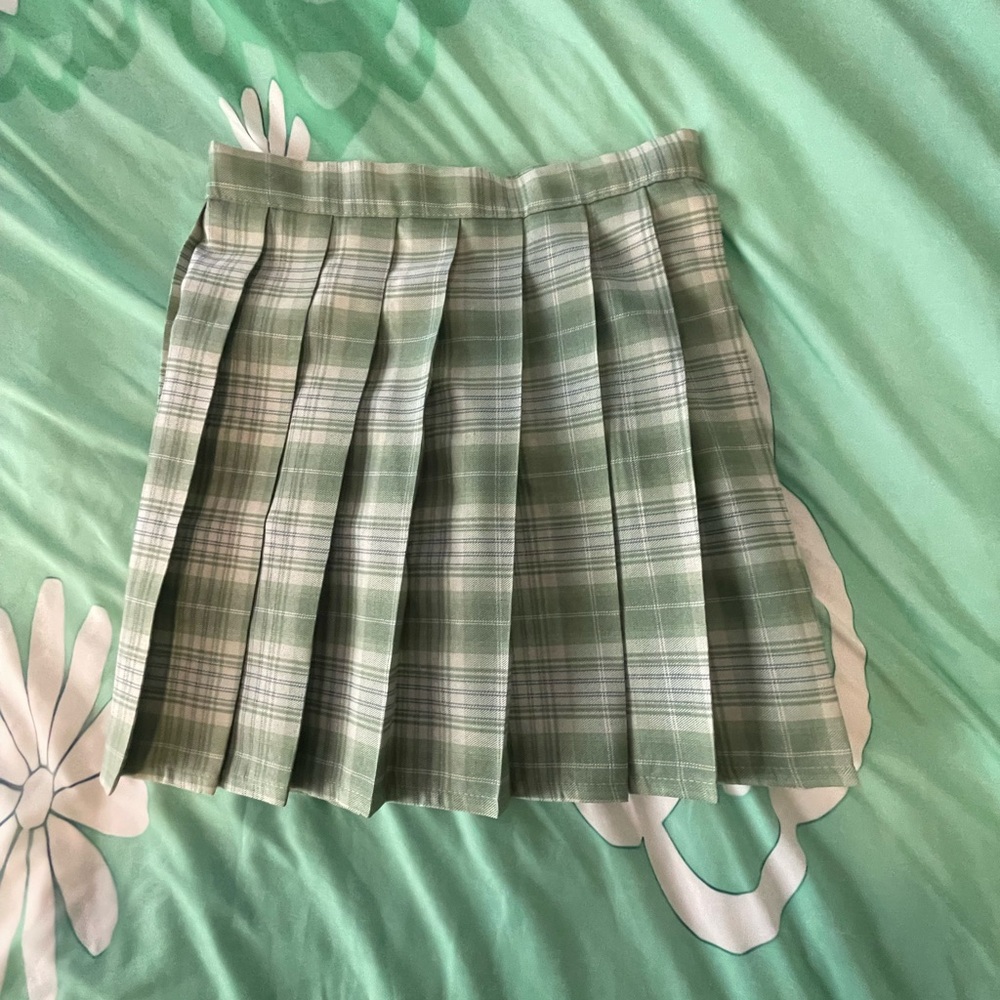 Green Plaid Women's Skirt